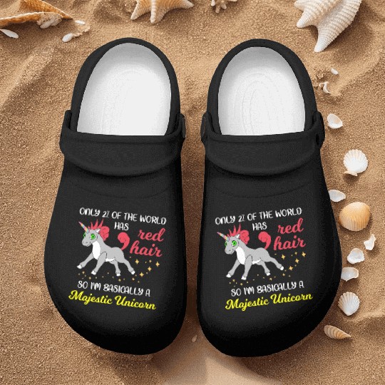 Red Hair Majestic Unicorn Redhead Ginger Gift Nurse Clogs