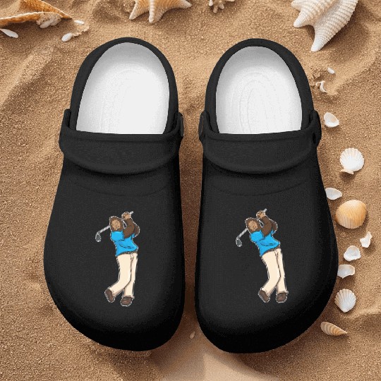 Golf Golfer Bigfoot Sasquatch Gift Nurse Clogs