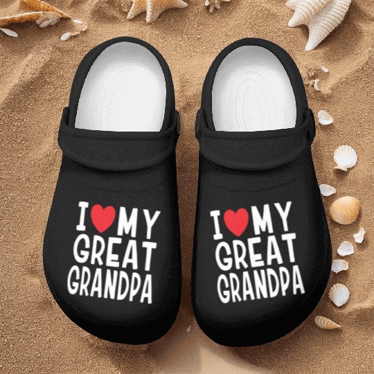 I Love My Great Grandpa Family Love Heart Gift Nurse Clogs
