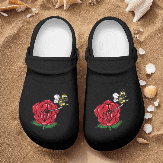 FLOWER VAGINA Deflower Virgin Rose Bee funny Nurse Clogs