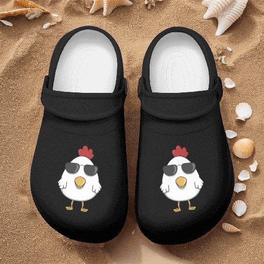 Chicken cool sunglasses farm animal chickens hen Nurse Clogs