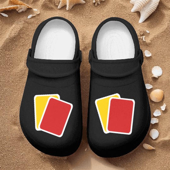 Red yellow card Nurse Clogs