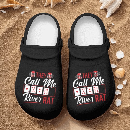 River Rat Funny Poker Player Texas Holdem Lucker Nurse Clogs