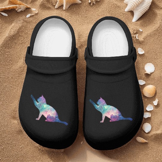 galaxy cat for cats lovers Nurse Clogs