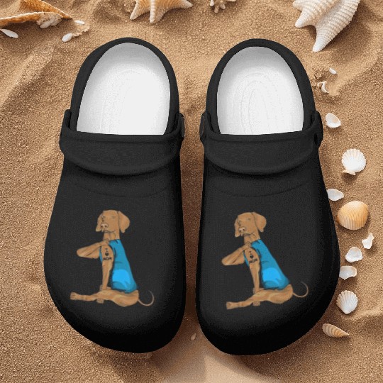 Funny vizsla Dog I Love Mom Tattoo vizsla Lover Nurse Clogs