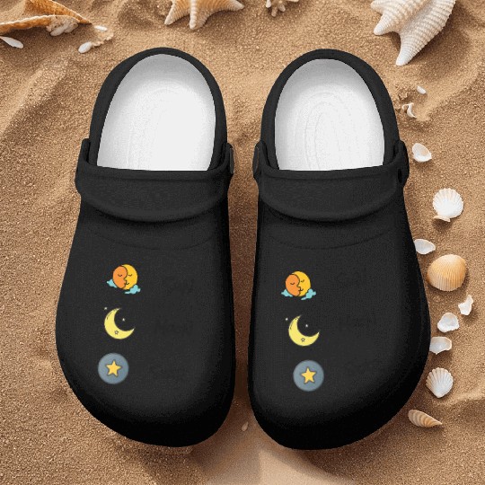 sun moon and star Nurse Clogs