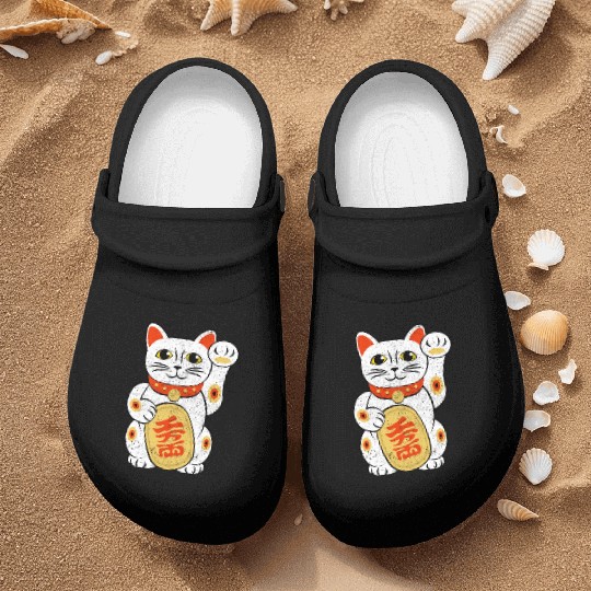 Japan Lucky Cat Japanese Maneki Neko Good Luck Cha Nurse Clogs