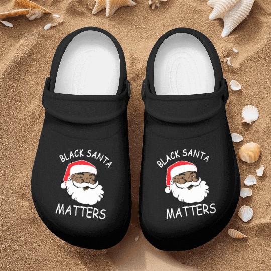 African American Black Santa Matters Christmas Nurse Clogs