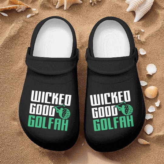 Funny New England Accent, Wicked Good Golfer Gift Nurse Clogs