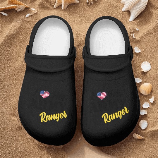 Proud US Army Ranger American Military Family Flag Nurse Clogs