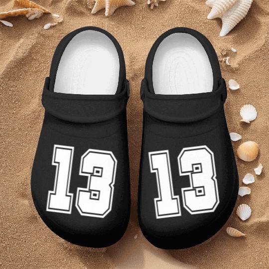 13 back number college style football soccer Nurse Clogs