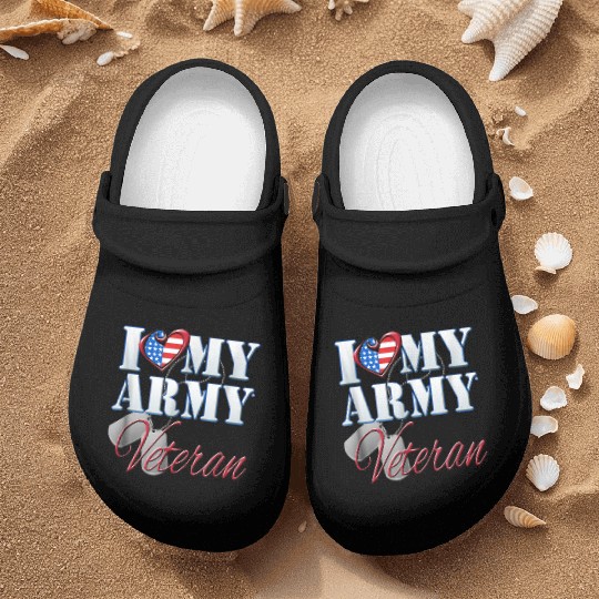 I Love My Army Veteran Patriotic Men Women Nurse Clogs