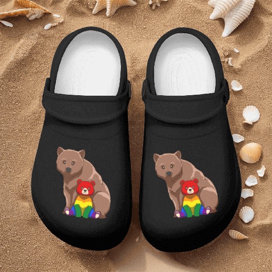 Cute LGBTQ Gay Mama Bear Gift Nurse Clogs