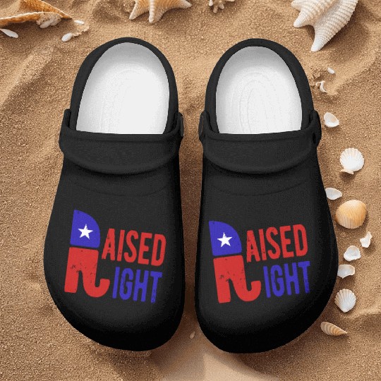 Raised Right Proud Republican Elephant Logo Usa Nurse Clogs