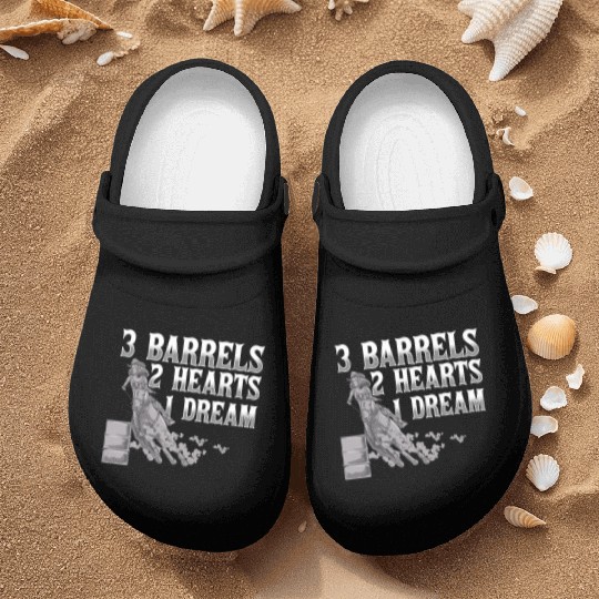 3 Barrels 2 Hearts 1 Dream Horse Barrel Racing Nurse Clogs