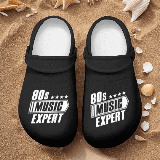 80s Music Expert Listening Lover Funny Musician Nurse Clogs