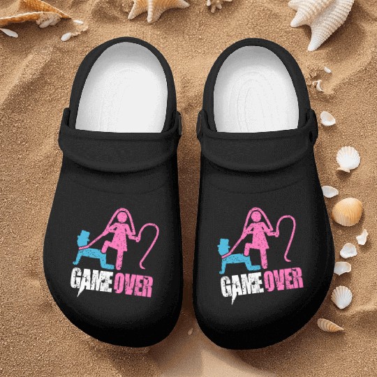 Funny Bride and Groom Meme & Quote Nurse Clogs "Game