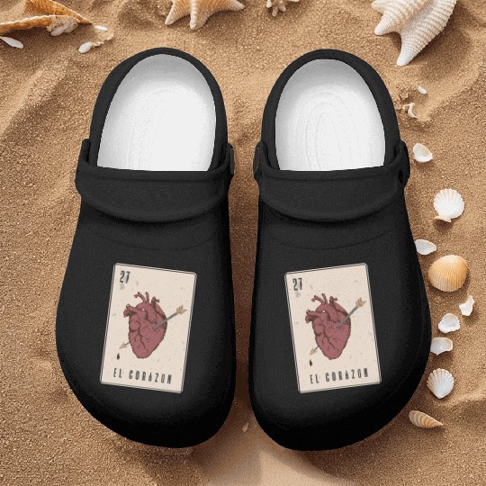 El Corazon Mexican Loteria Nurse Clogs