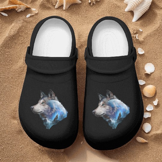 Wolf Moon Forest View Nature Nurse Clogs