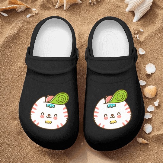 Kawaii Cat Head Smiling Nurse Clogs