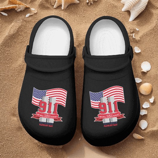 Patriot Day Never Forget 911 Anniversary Nurse Clogs