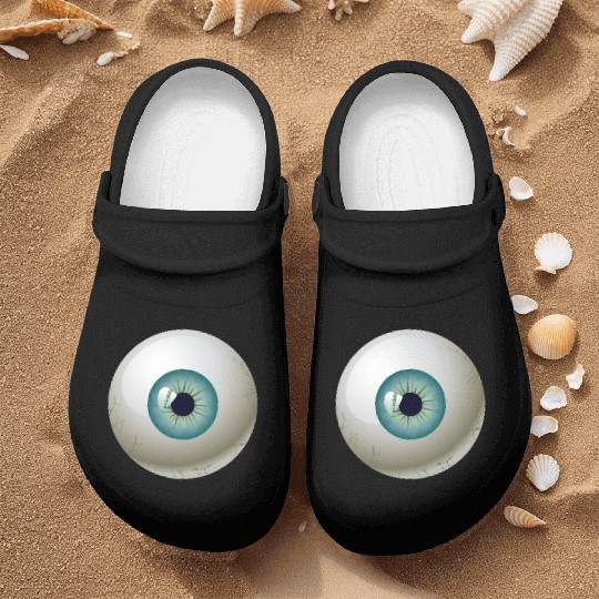 Eyeball Horror Green Eyes Nurse Clogs