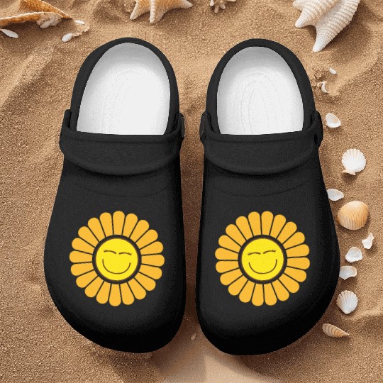 Sunflower smile Face Girl Happy Flower Sunflower Nurse Clogs