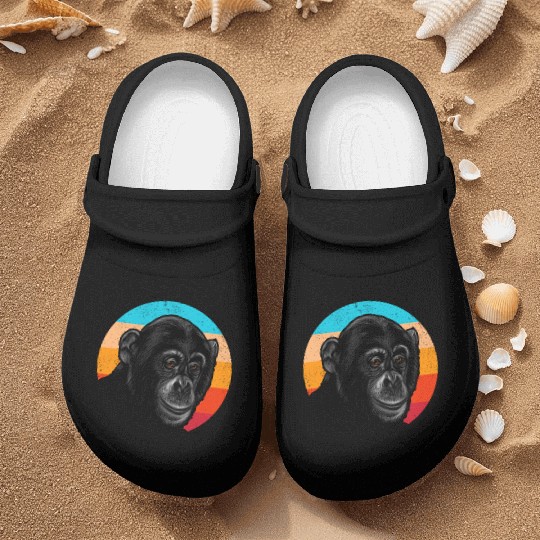 Vintage Chimpanzee Face Gorilla Monkey Lover Nurse Clogs