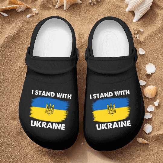 I Stand with Ukraine Ukraine Flag Nurse Clogs