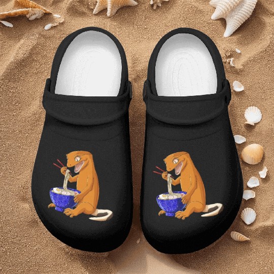 Funny Japanese Kawaii Ramen Reptile Crested Gecko Nurse Clogs