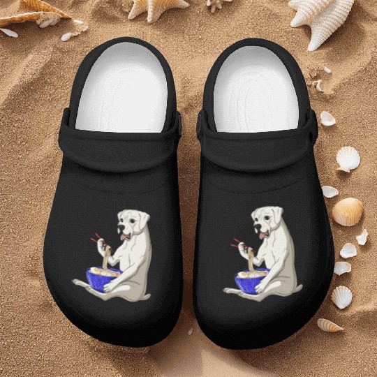 Funny Kawaii Ramen Noodles American Bulldog Nurse Clogs
