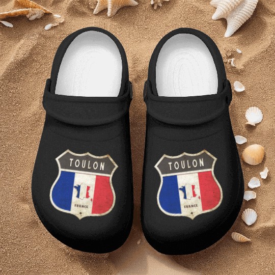 Toulon France coat of arms flags design Nurse Clogs