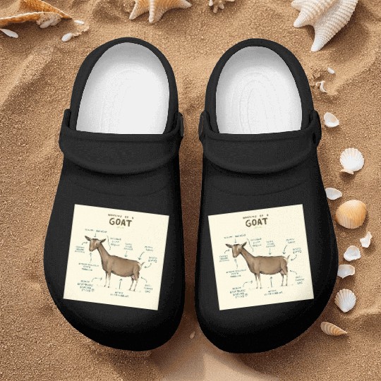 anatomy of a goat greeting card Nurse Clogs
