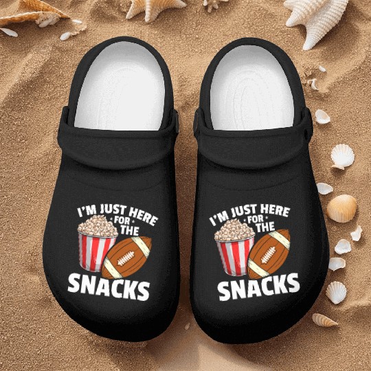 Football Popcorn Snack Food Lover Nurse Clogs