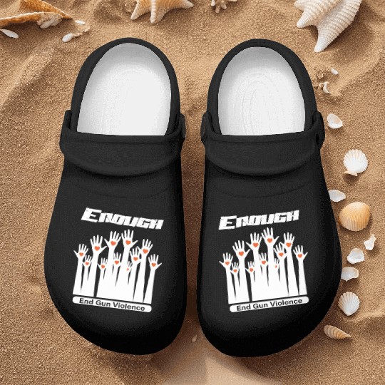 Wear Orange Enough End Gun for peace Classic Nurse Clogs