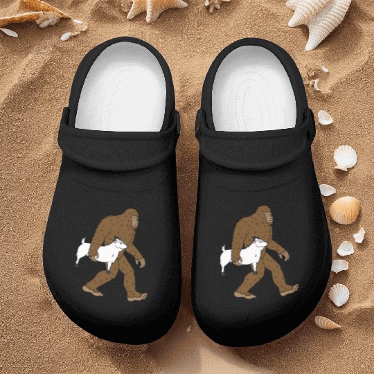 Bigfoot Sasquatch Carrying Goat Nurse Clogs
