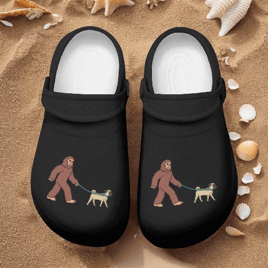 Bigfoot Sasquatch Walking Pug Nurse Clogs