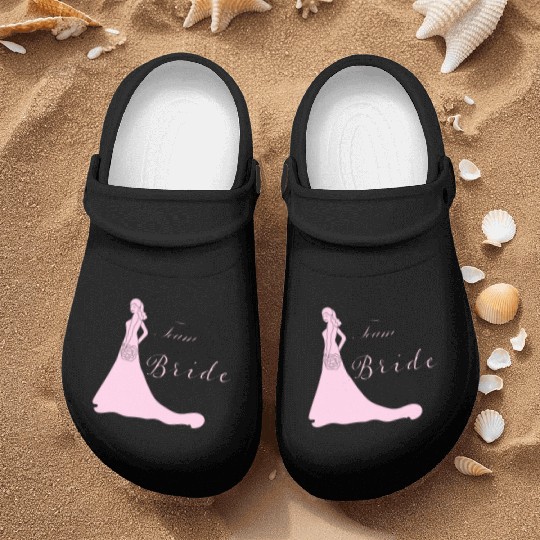 team bride pink silhouette bachelorette party Nurse Clogs