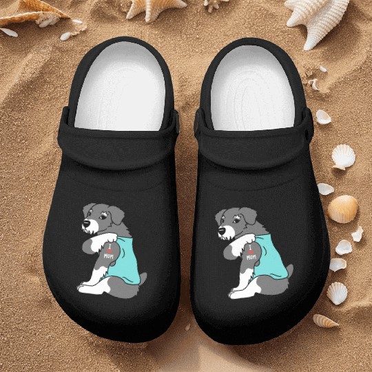 I Love Mom Tattoo Schnauzer Nurse Clogs