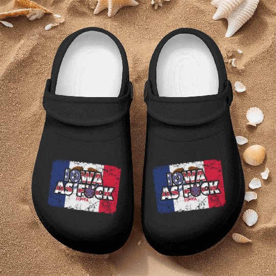America US Flag State Flag Iowa Nurse Clogs