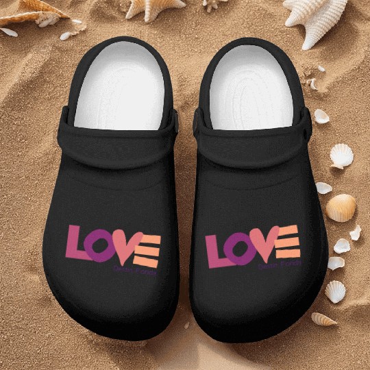 LOVE LOGO Multi Color Logo Nurse Clogs