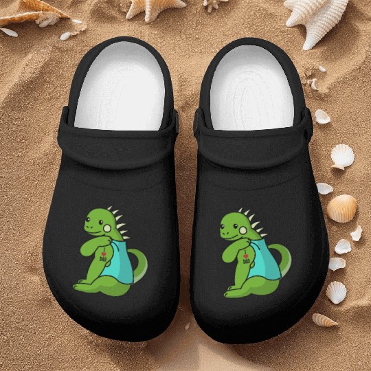 I Love Dad Iguana Reptile Nurse Clogs