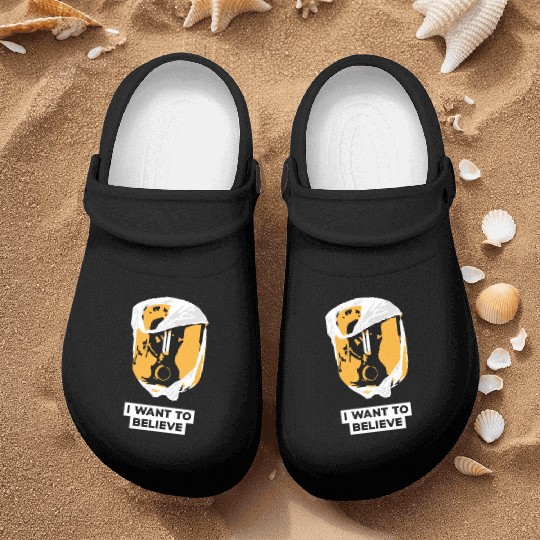 I Want To Believe 001 Skull Nurse Clogs