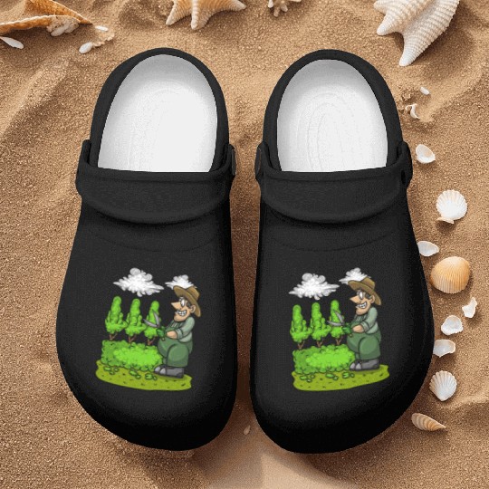 Garden Gardener Cut Hedge Middle Finger Gardening Nurse Clogs