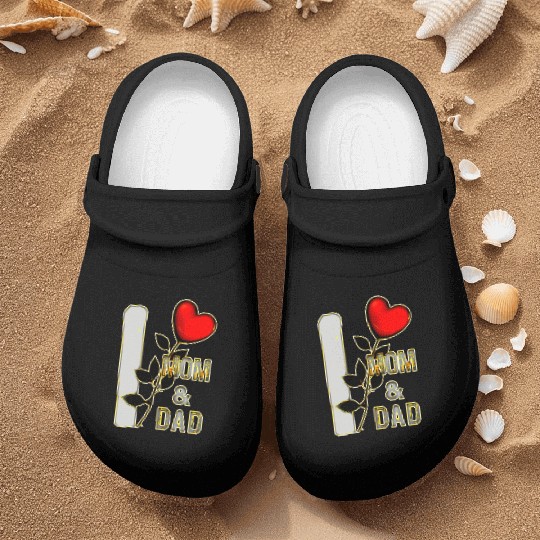 I love mom and dad with heart of a rose Nurse Clogs