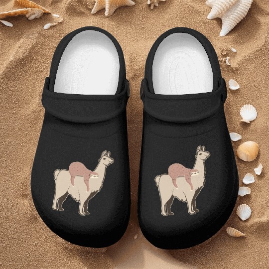 Riding Alpaca Llama Lover Lazy Sloth Nurse Clogs