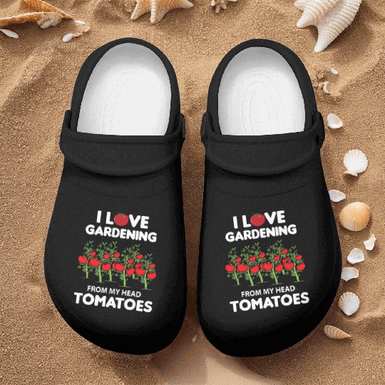 Vegetable Gardening Funny Pun Red Tomatoes Nurse Clogs
