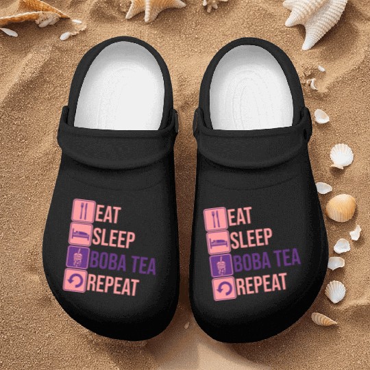 Eat Sleep Boba Tea Nurse Clogs