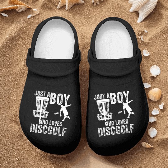 Boy Who Loves Disc Golf Vintage Ultimate Frisbee Nurse Clogs