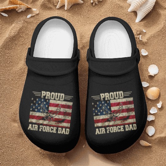 Proud Air Force Dad Veteran Us Flag Nurse Clogs